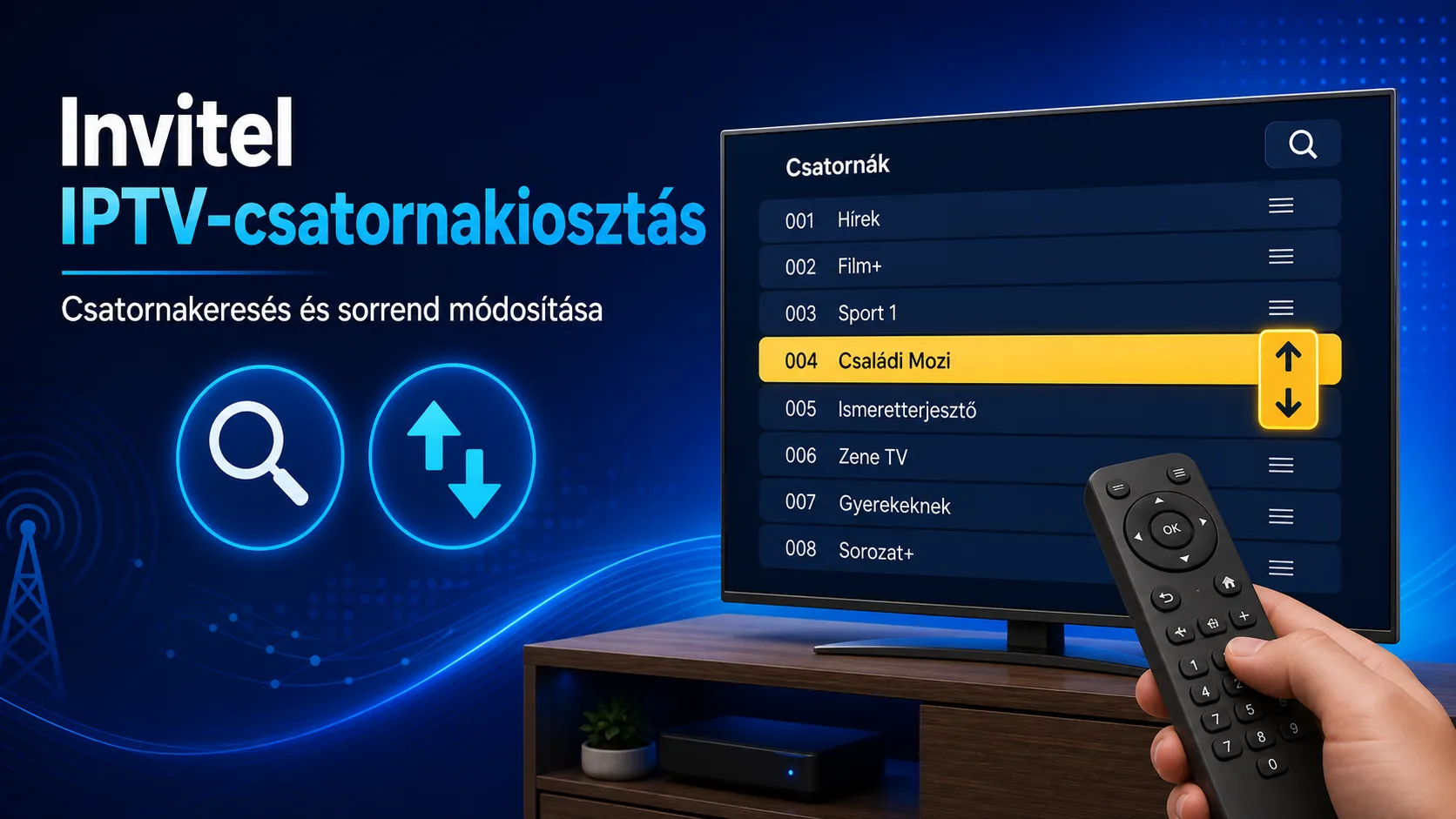 invitel iptv csatornakiosztás — Invitel IPTV-csatornakiosztás: csatornakeresés és sorrend módosítása
