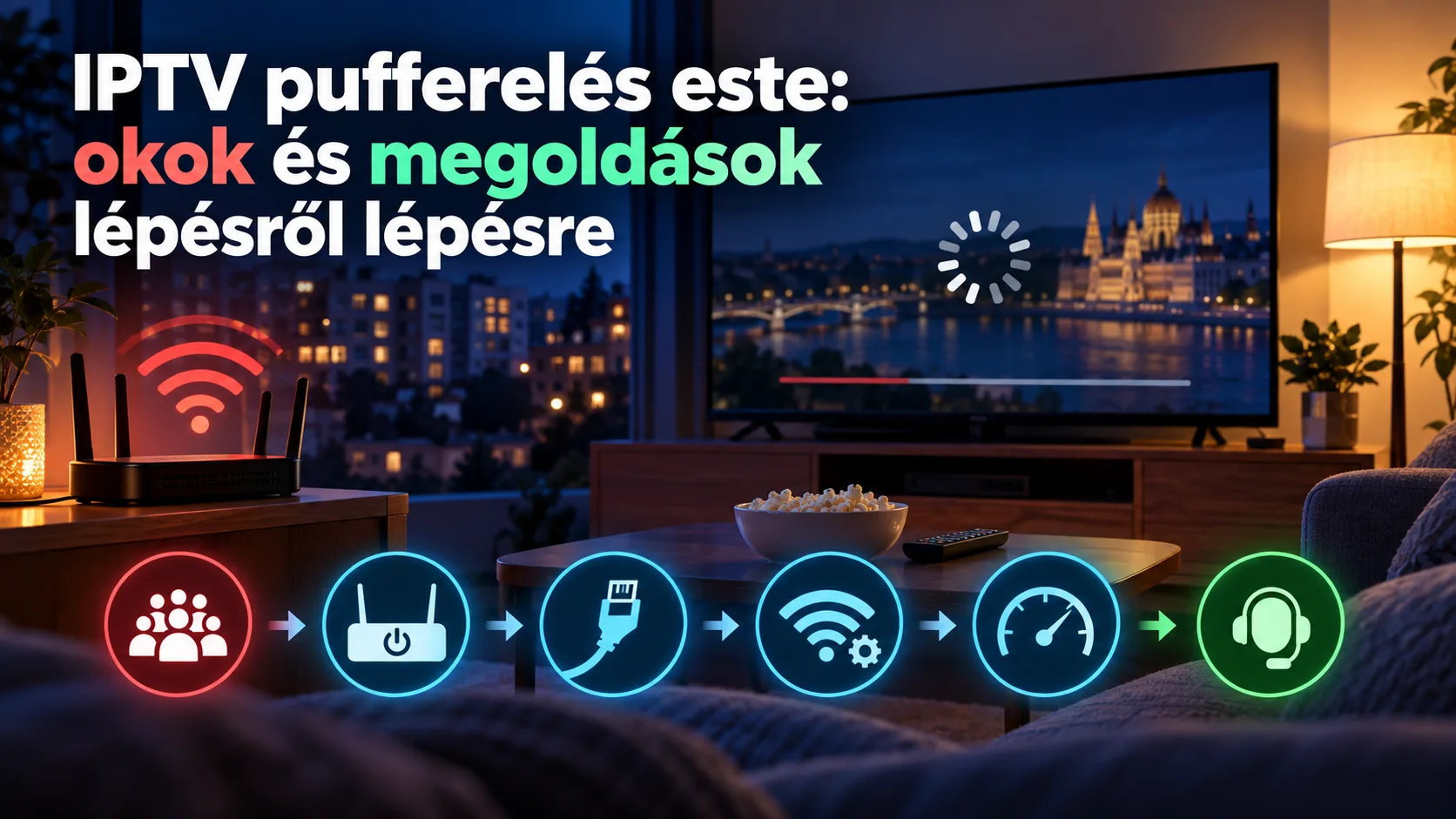iptv pufferelés este — IPTV pufferelés este: okok és megoldások lépésről lépésre